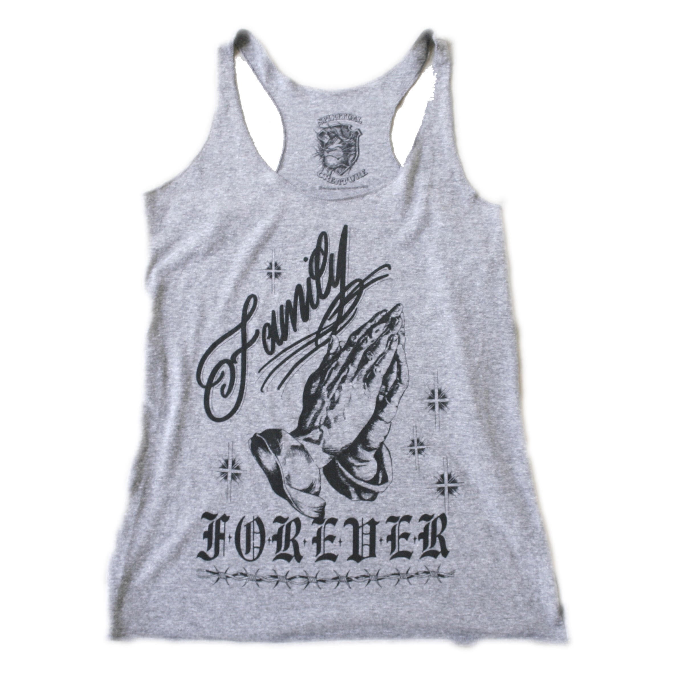 "Family Forever" Women's Racerback Tank Heather Gray - Spiritual Creature - Spiritual Creature