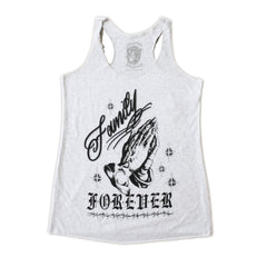 "Family Forever" Women's Racerback Tank Heather White - Spiritual Creature - Spiritual Creature